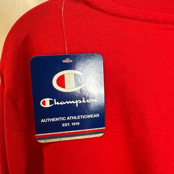 Champion Authentic Athleticwear Long Sleeve Boys XL Long Sleeve Neck‎ Red NWT - Picture 6 of 10